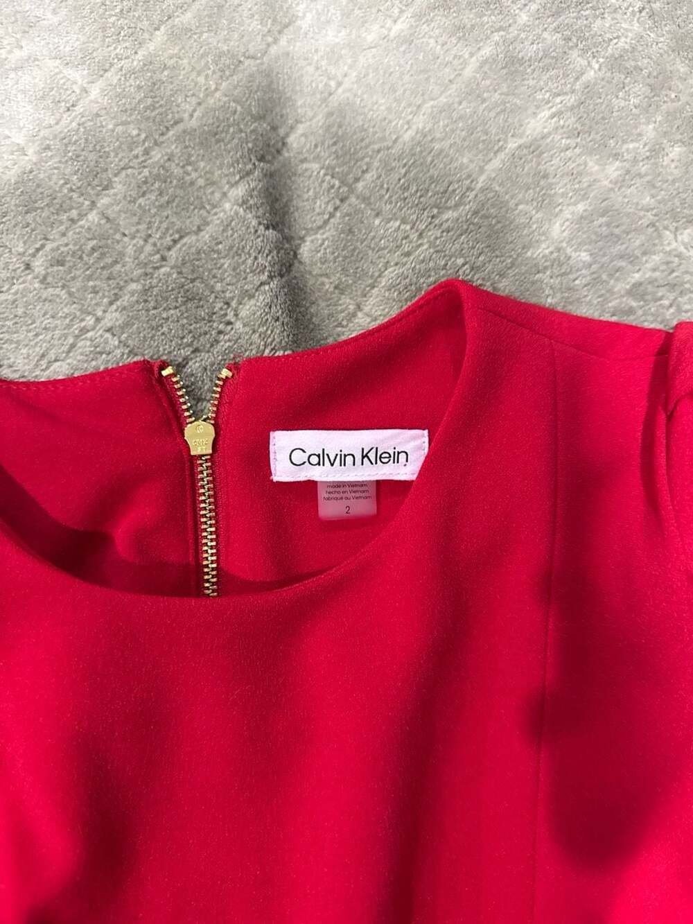 Calvin Klein Red Split Flutter Sleeve Belted Crop… - image 3